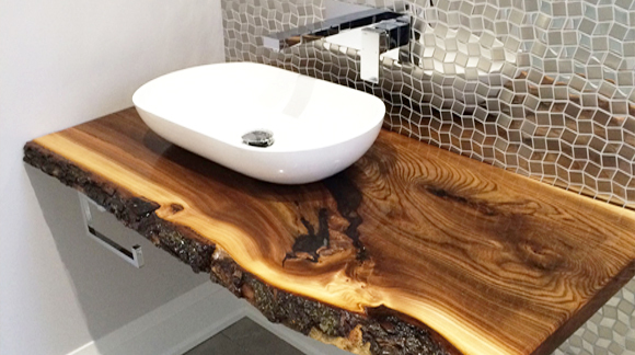 Раковина для ванной из окаменелого дерева